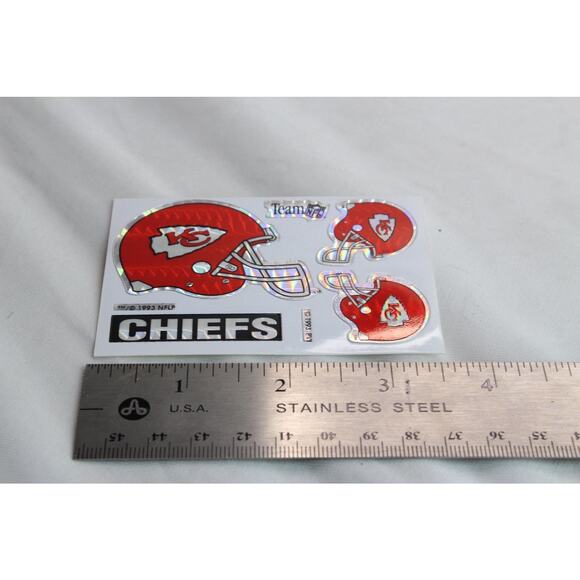 Kansas City Chiefs Vending Machine NFL Stickers Football Helmet Prism 1993 New - Picture 3 of 4